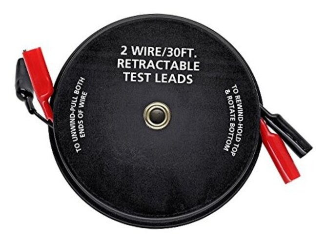 Cal Hawk Tools 2 Wire 30' Retractable Test Leads (18 Gauge)