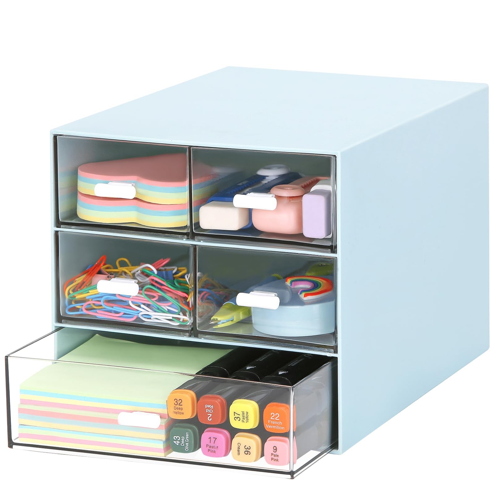 Desk Organizer 5 Drawers Size 6.1x6.57x5.78in - Office Storage for Stationery