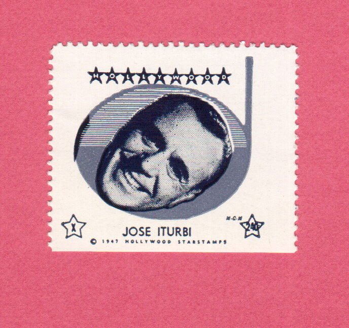 Jose Iturbi Movie Film Star 1947 Hollywood Sticker Stamp