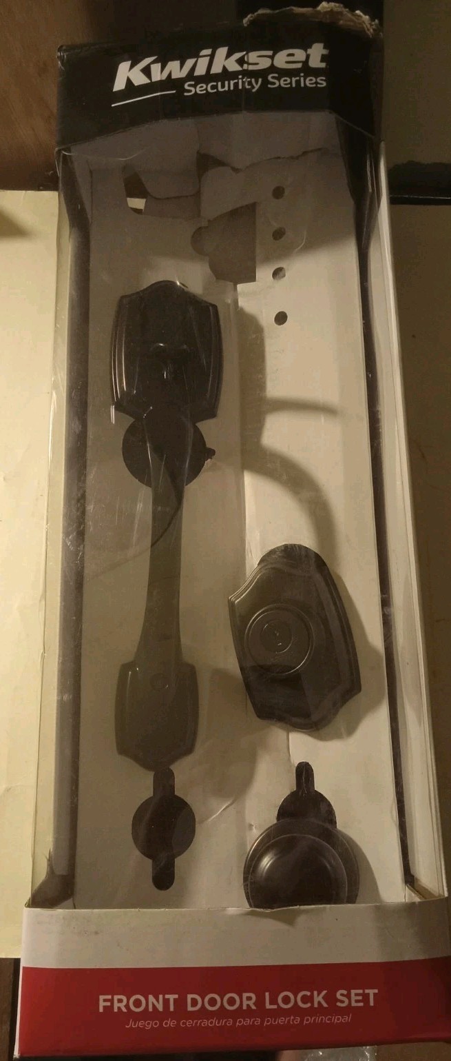 Kwikset Belleview & Cove Venetian Bronze Door Knob Handleset Deadbolt *NO KEYS*