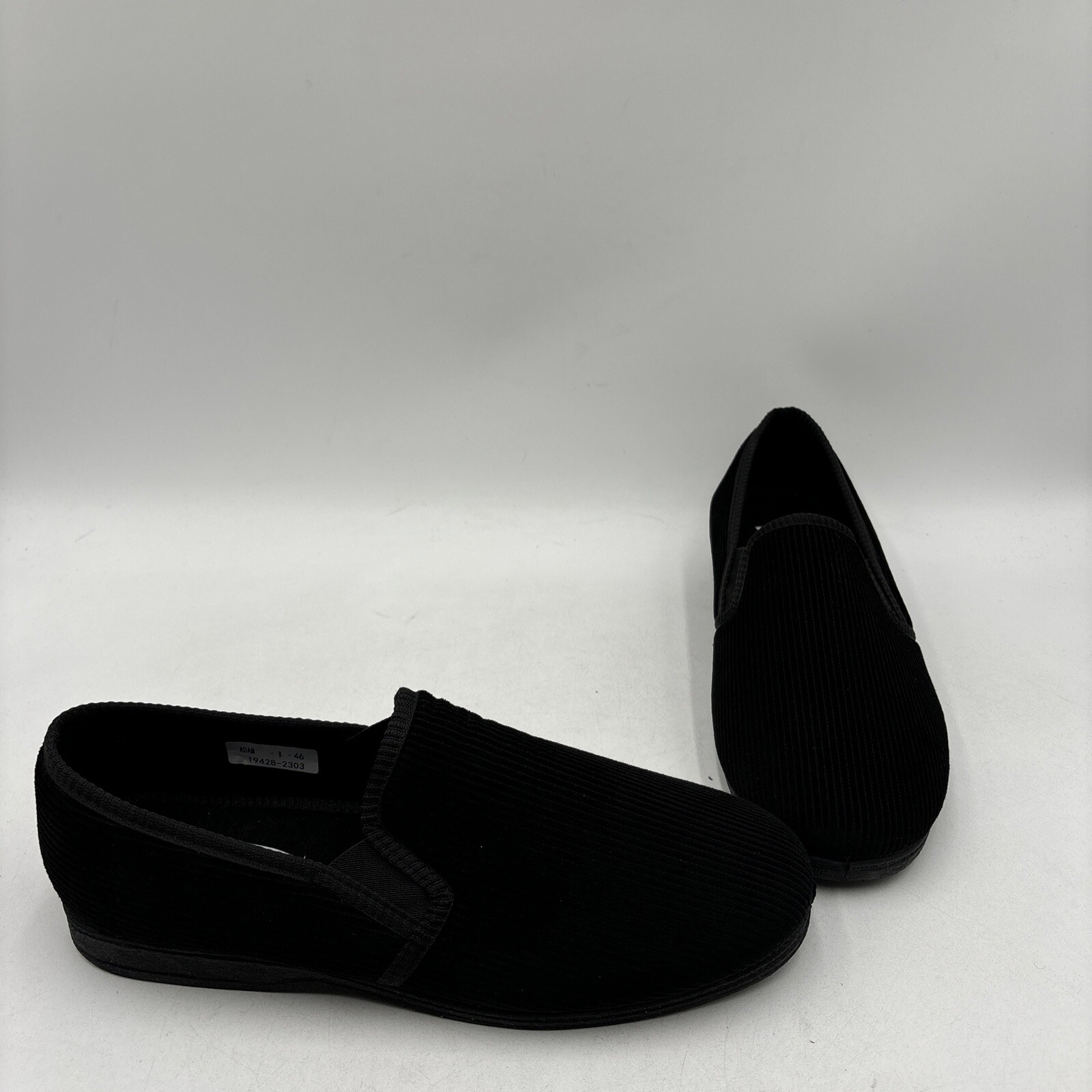 Spring Step ADAM Black Textile Round Toe Loafer Pull On Slippers, Mens Size 46