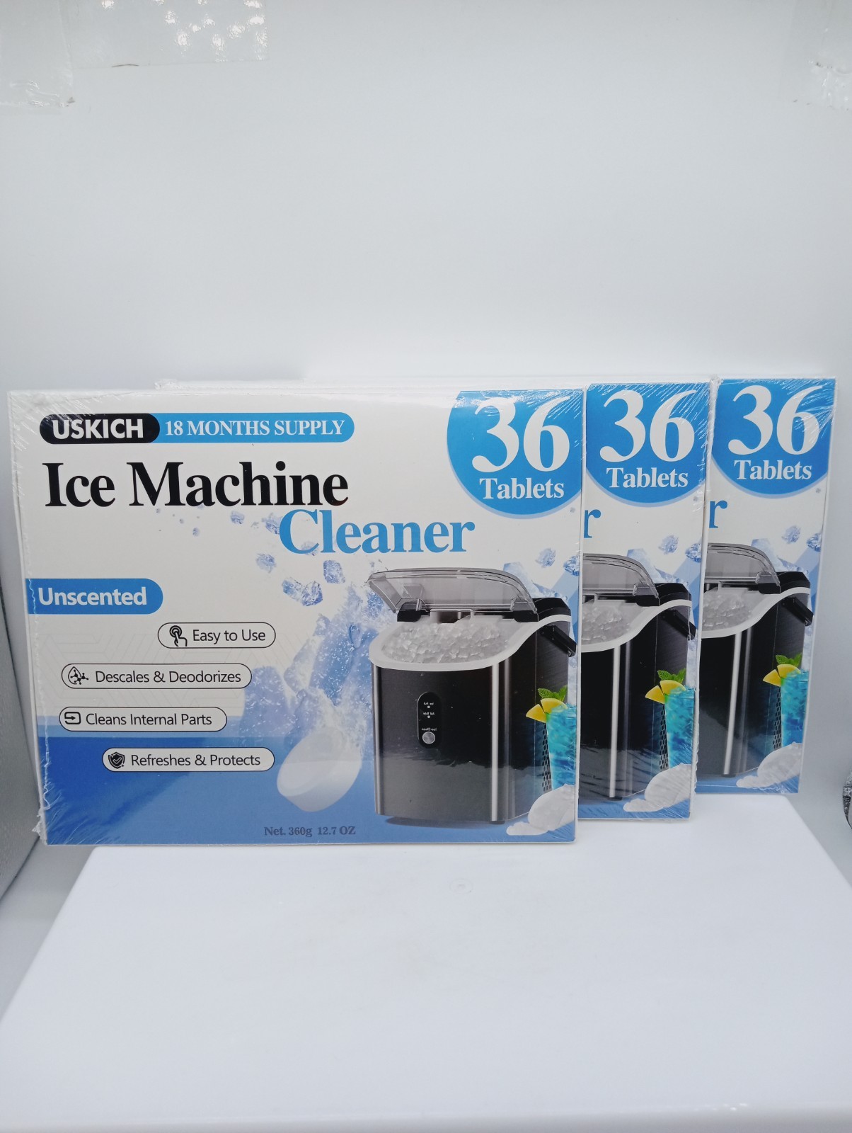 3-Pk All-in-One Ice Maker Cleaning Tablets 36 Pack - Easy, Effective Maintenance