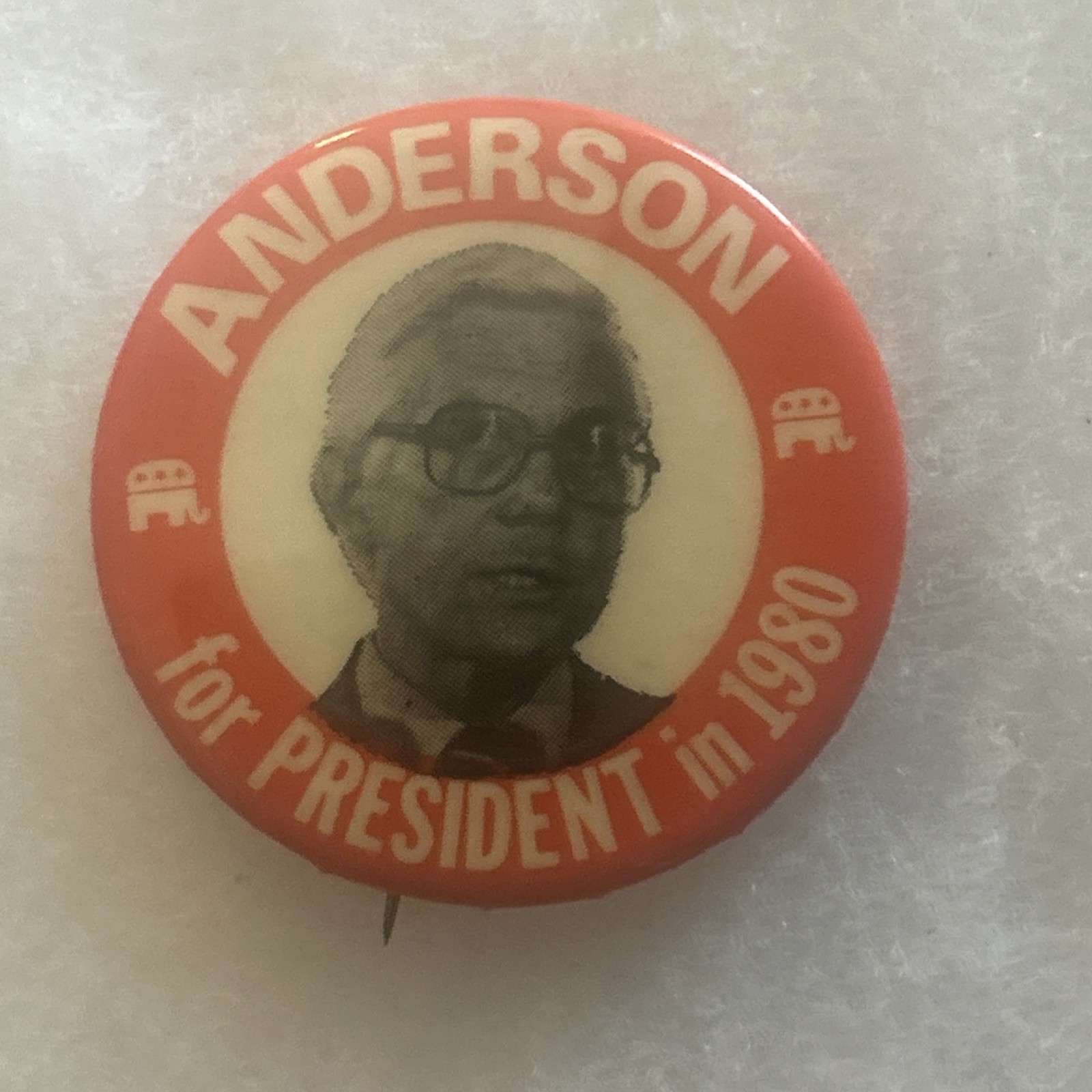 Anderson for President in 1980   1 3/4” pinback button pin