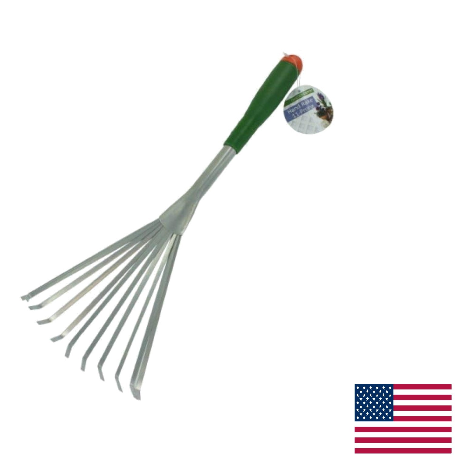 Durable Garden Hand Rake with Ergonomic Handle - 16.5'' for Tight Spaces