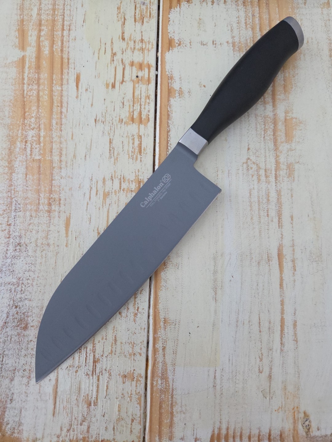 New Calphalon CONTEMPORARY 7" SANTOKU Knife With Coating on Full FORGED Blade