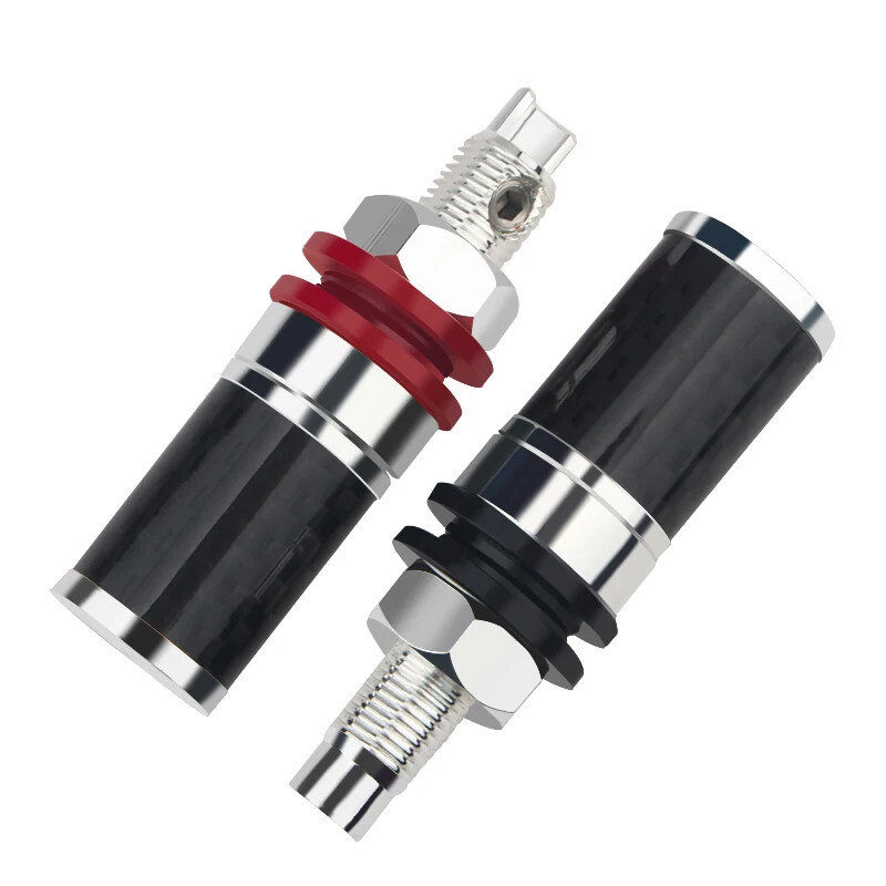 Audio Rhodium Plated Binding Post Short Column Speaker Cable Banana Plug Socket
