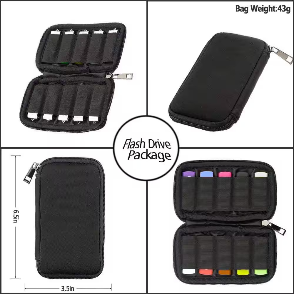 Electronic Accessories Organizer USB Flash Drive Storage Case Thumb Drive Holder