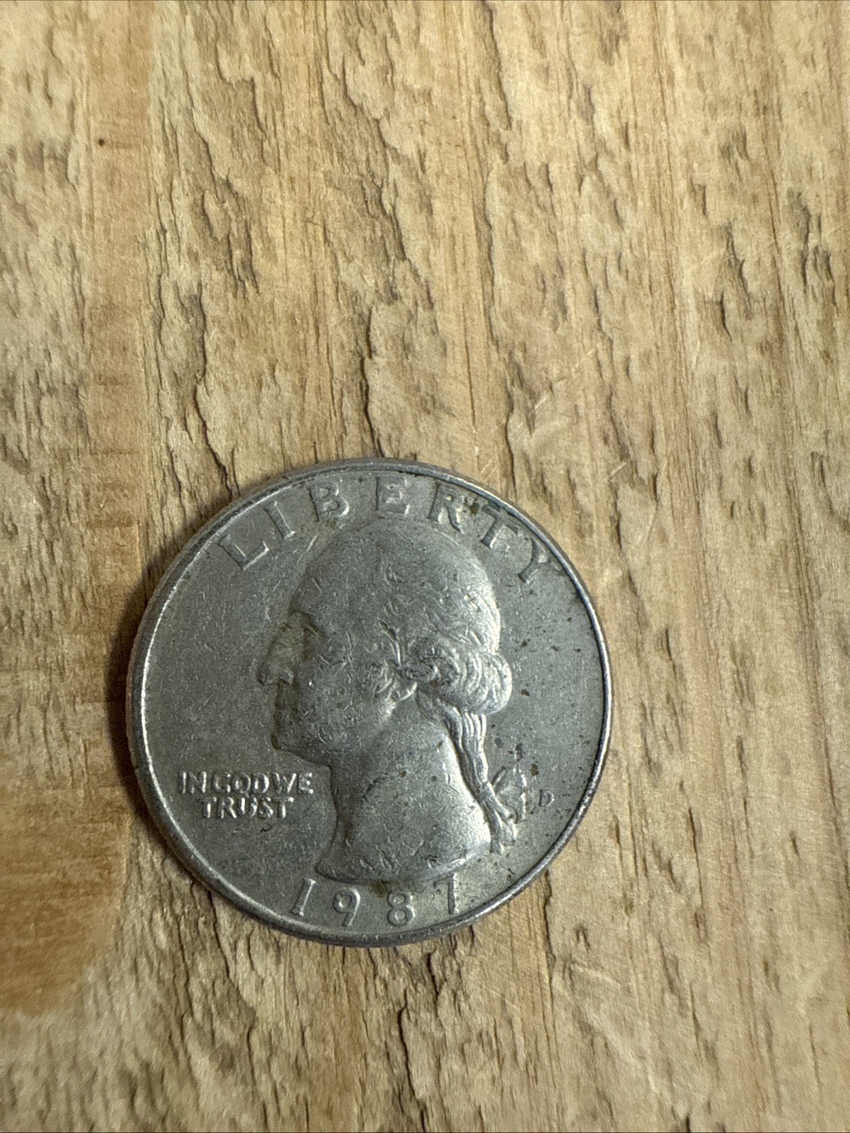 1987 D Mint Mark, Washington Quarter, RARE ERROR