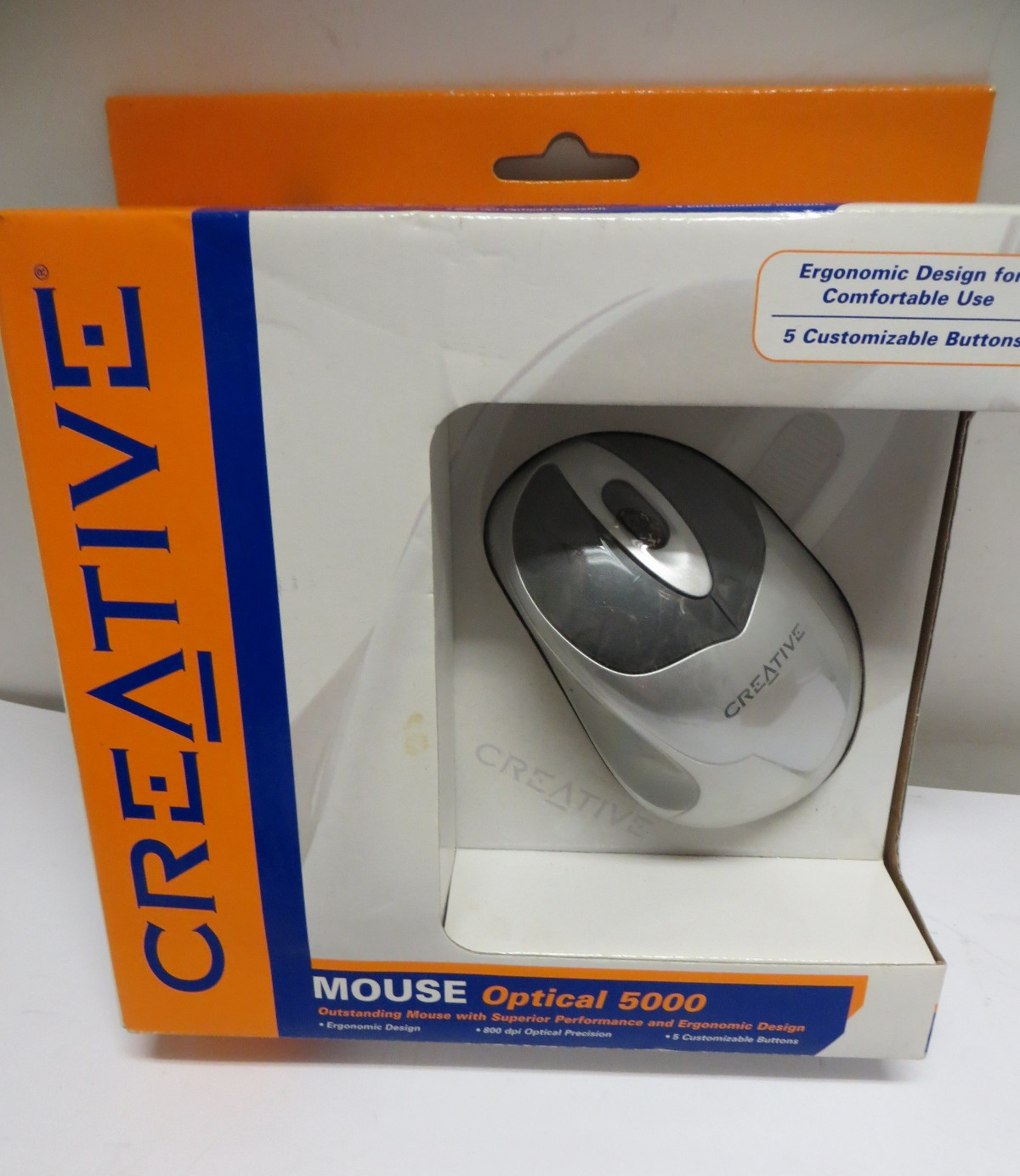 Creative Labs Optical USB PC Mouse 5000 Ergonomic 5 Buttons New Sealed