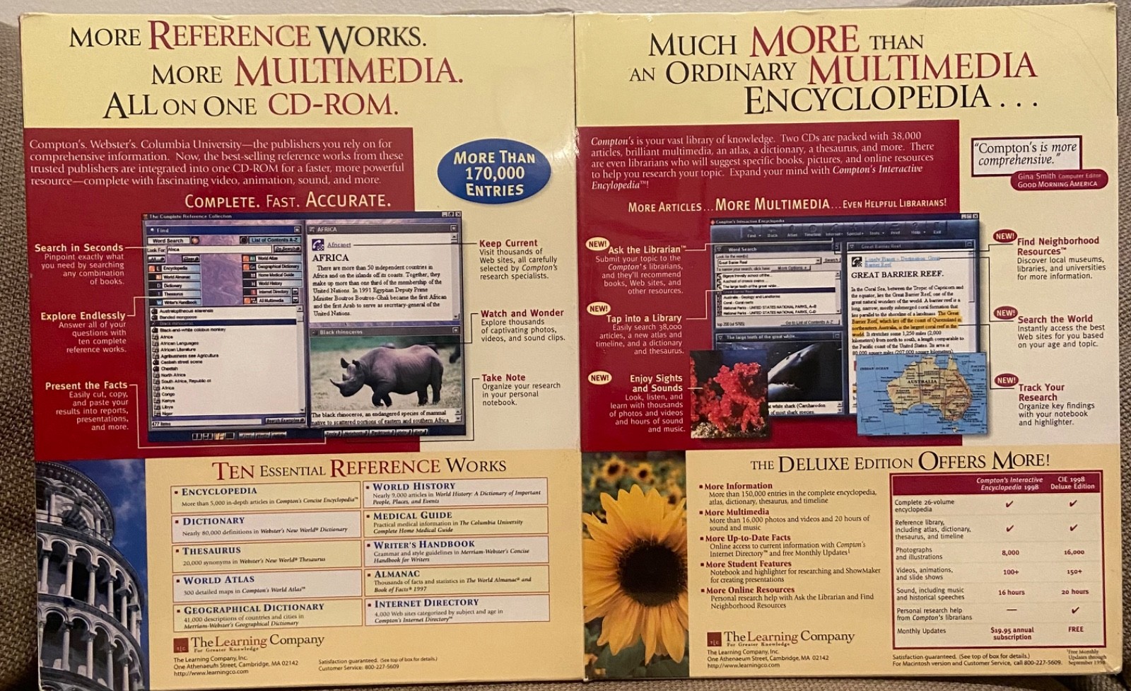 NEW Deluxe Compton's Interactive Encyclopedia & Complete Reference Collection