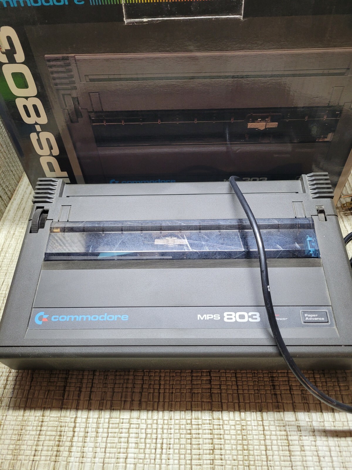 Commodore MPS-803 Dot Matrix Printer with Box UNTESTED POWERS ON
