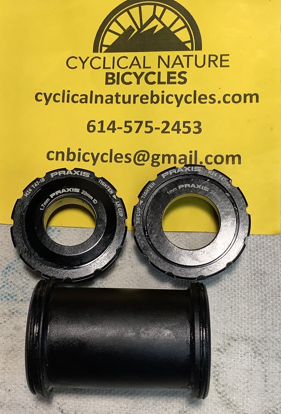 Praxis T47 GXP bottom bracket, 24mm/22mm spindle,  new bike take-off