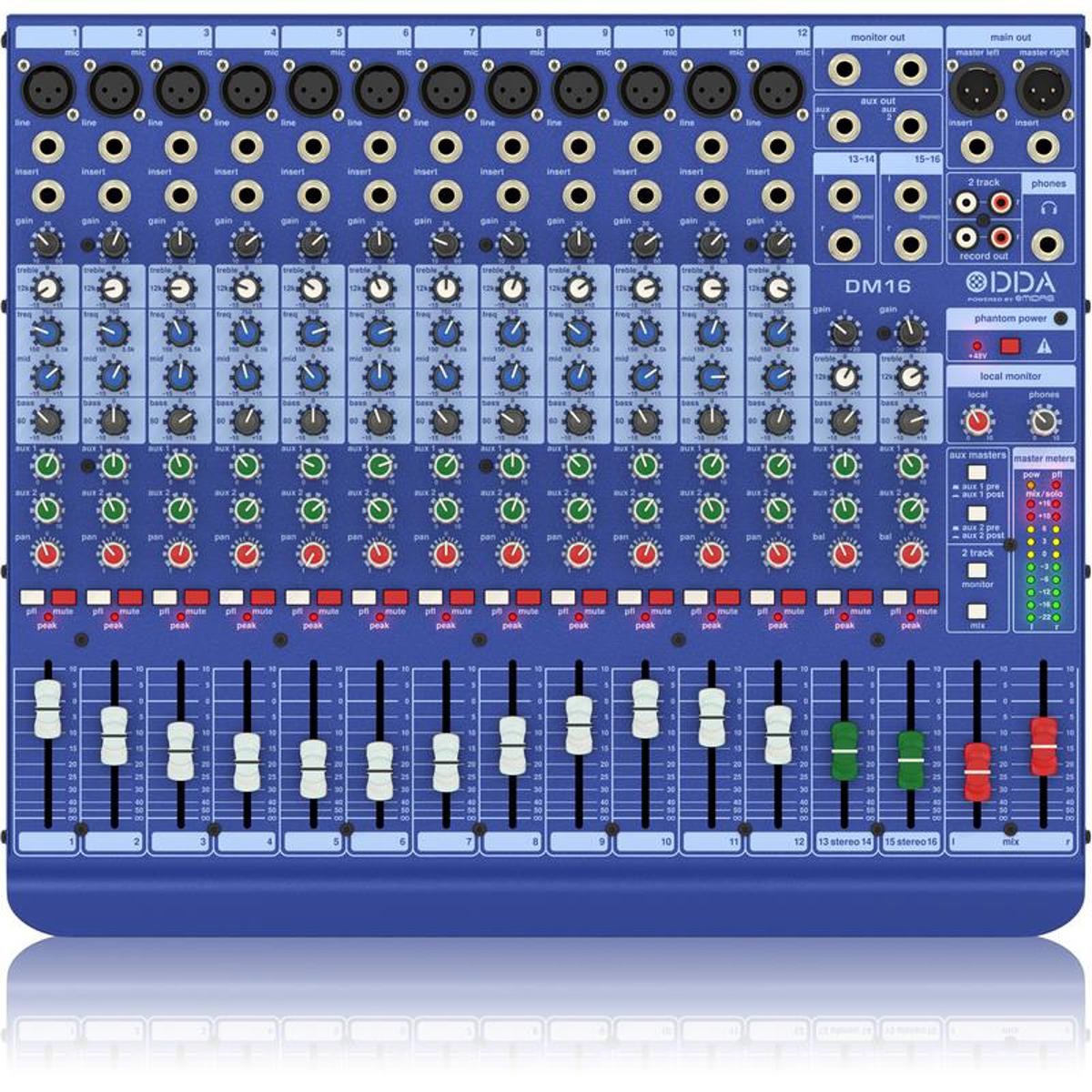 Midas DM16 16 Input Analog Live and Studio Mixer with Microphone Preamplifier