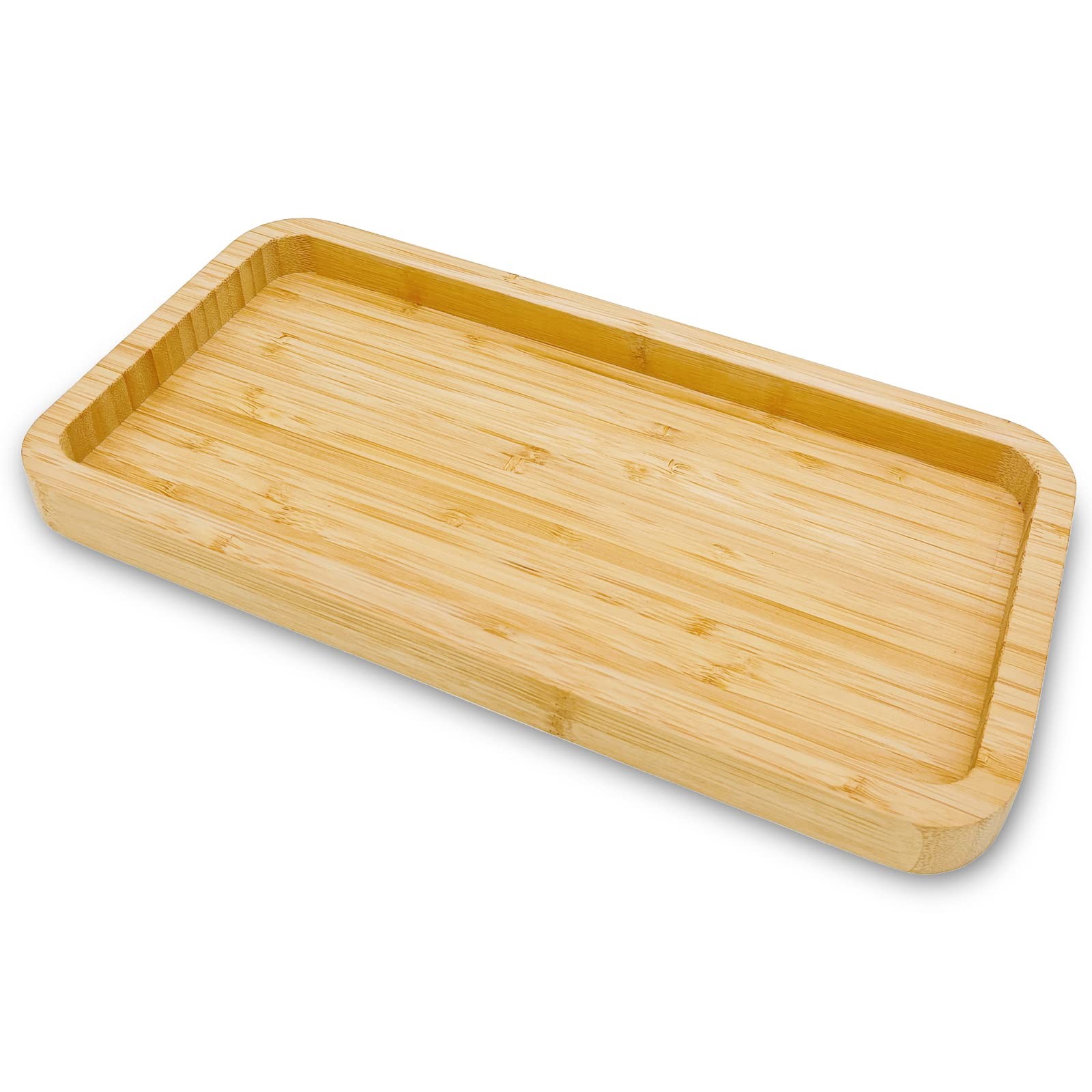 Bamboo Vanity Bathroom Tray for Counter, 11.8" x 5.9" x 0.8", Natural