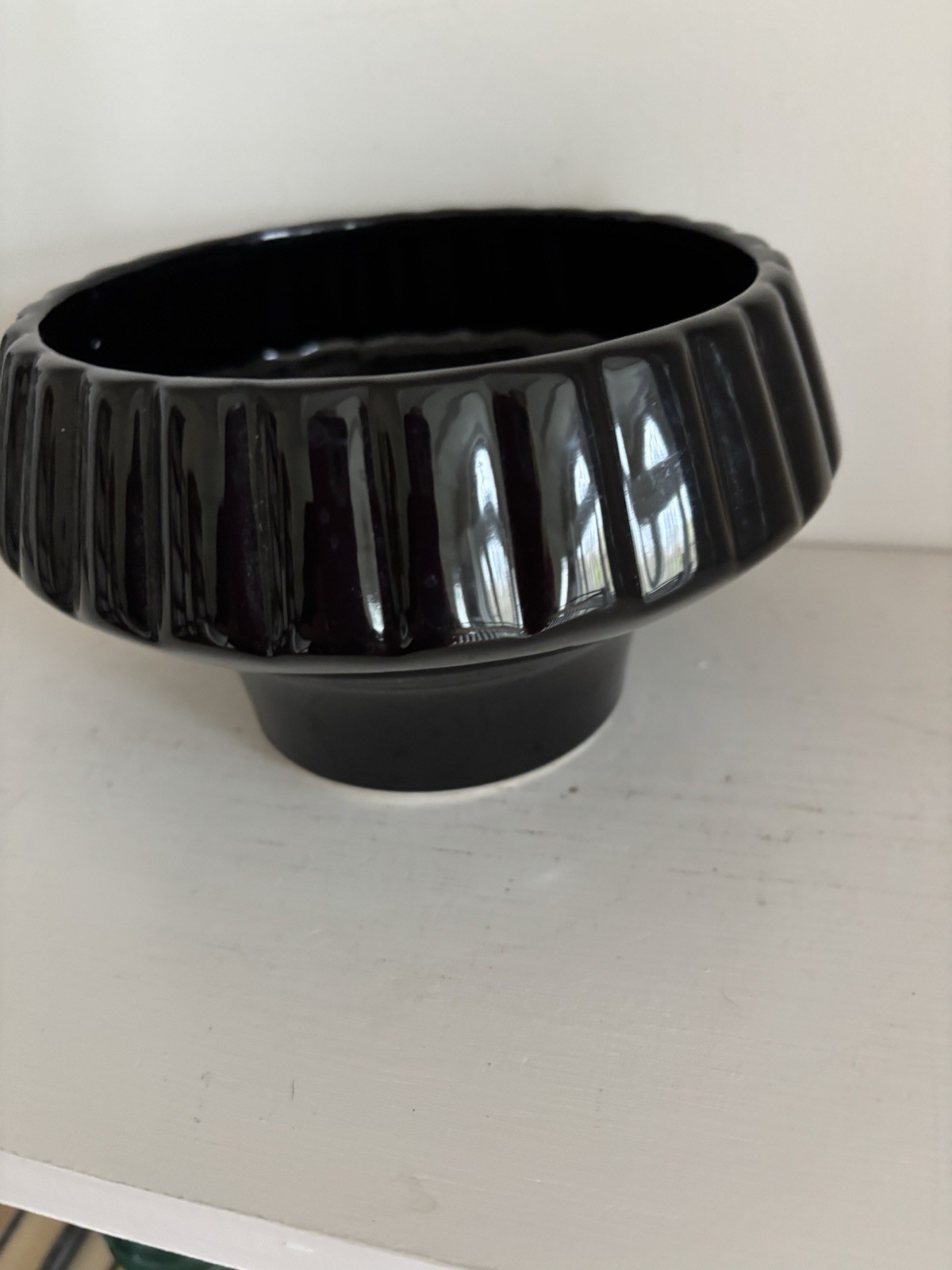 Vtg Inarco Black Planter Pot