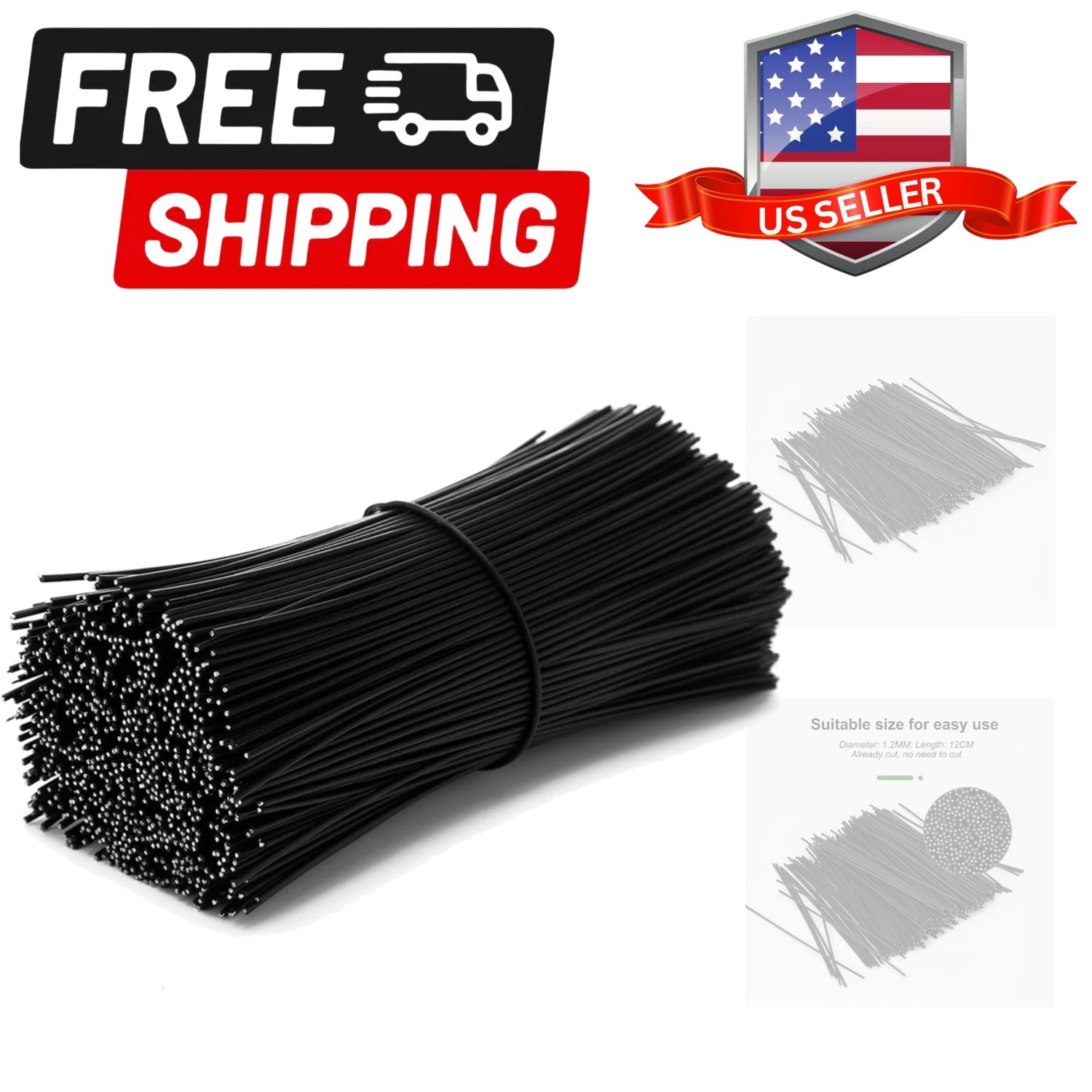 500pcs Plastic Twist Ties for Bags,4.7 Inch Cable Bread Ties Reusable Plant W...