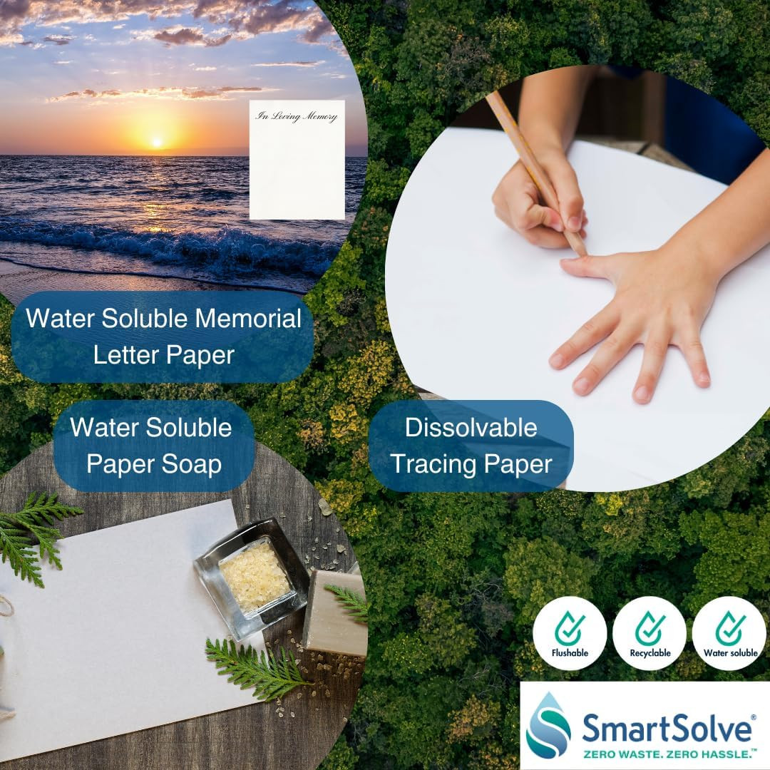 2 Pt. Water-Soluble Bio-Based Paper | Dissolves Quickly in Water |