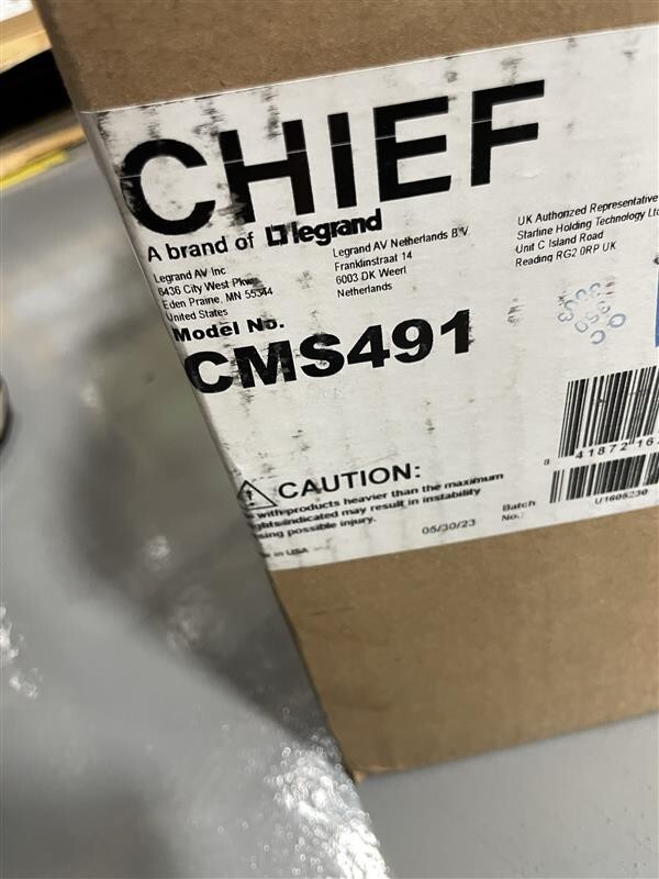 CHIEF CMS491 1' x 2' Above Suspended Ceiling Storage Box w/ CHIEF CMSUNV1