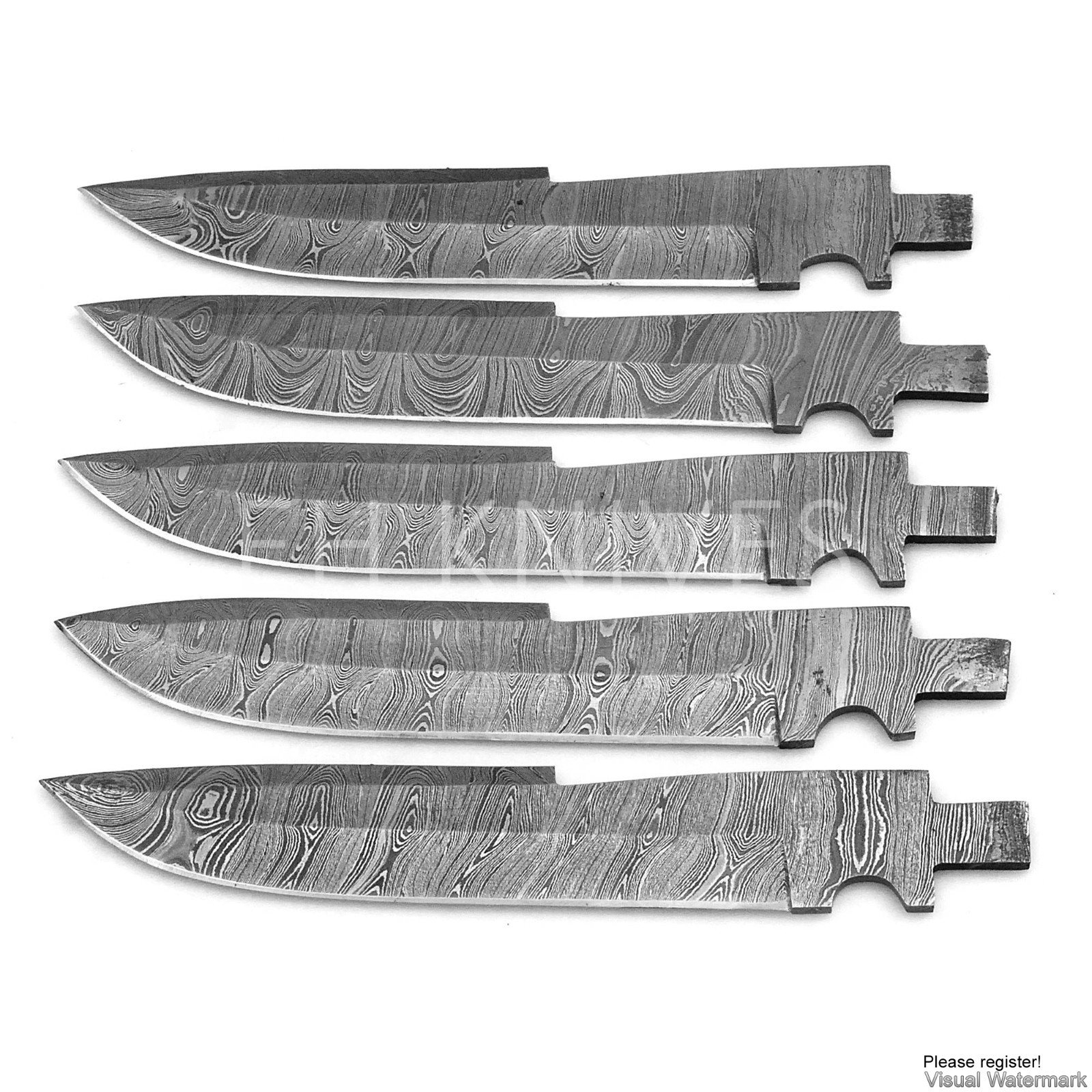 8'' Handmade Damascus Hunting Knives – Lot of 4 – Bulk Discount – Blank Blades