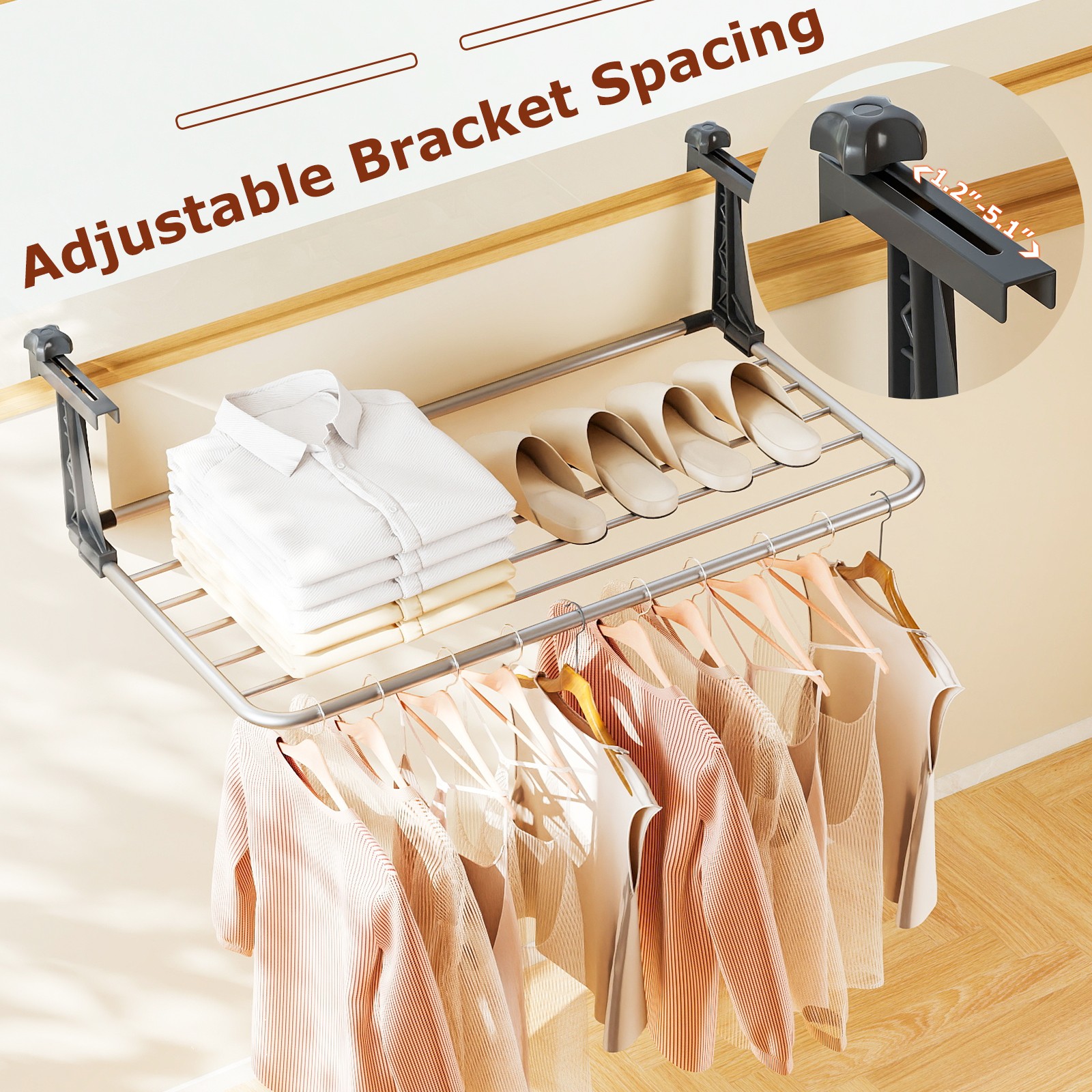 Portable Clothes Drying Rack w/Adjustable & Foldable Brackets Radiator Airer