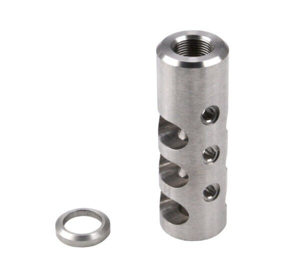 Stainless Steel 1/2x28 Thread Competition Muzzle Brake For 9mm/350Legend