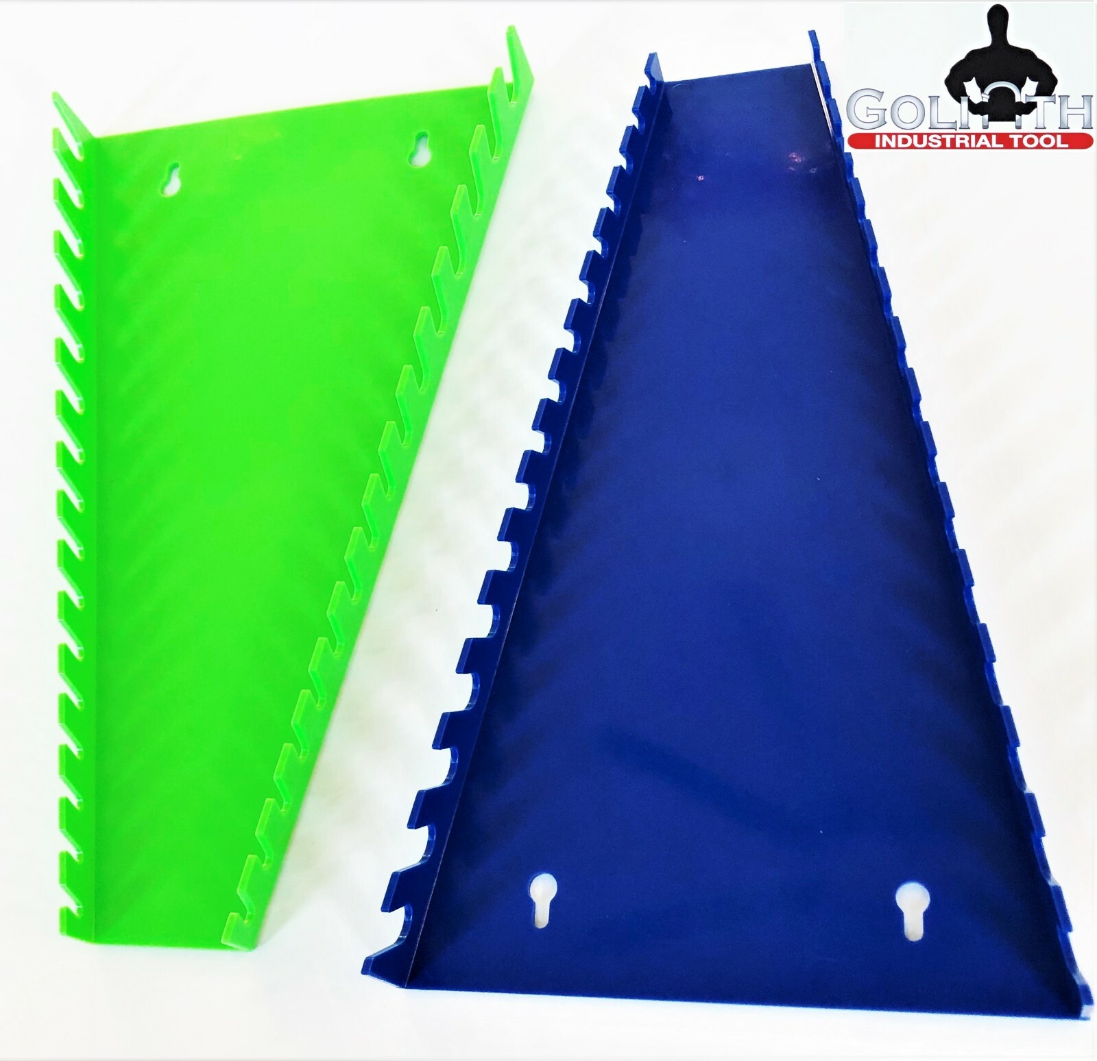 32 WRENCH GOLIATH INDUSTRIAL MOUNTABLE RACK HOLDER ORGANIZER TRAY GREEN/BLUE