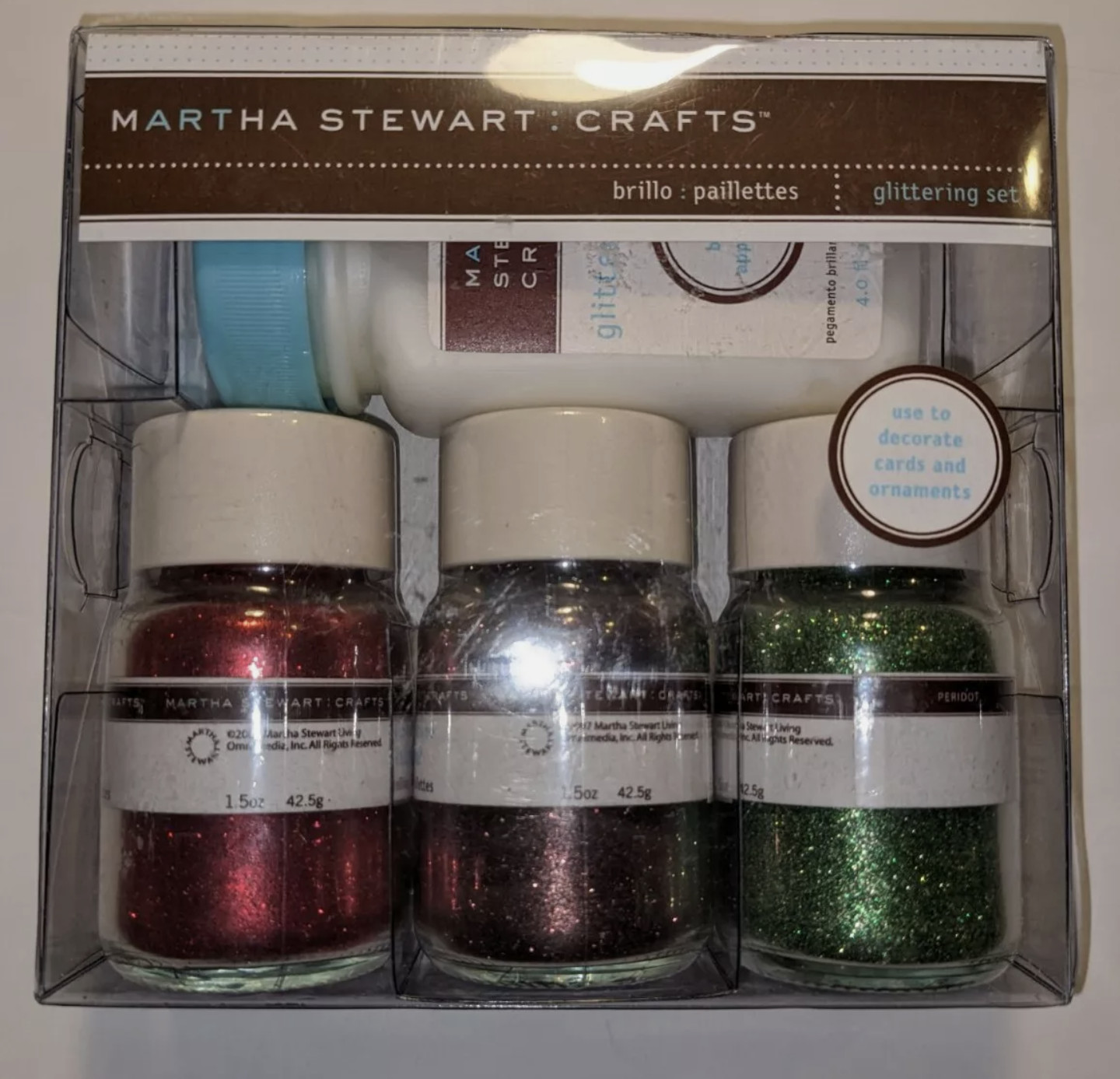 Martha Stewart "Woodland" GLITTERING SET Garnet, Brownstone, Peridot & Glue NEW