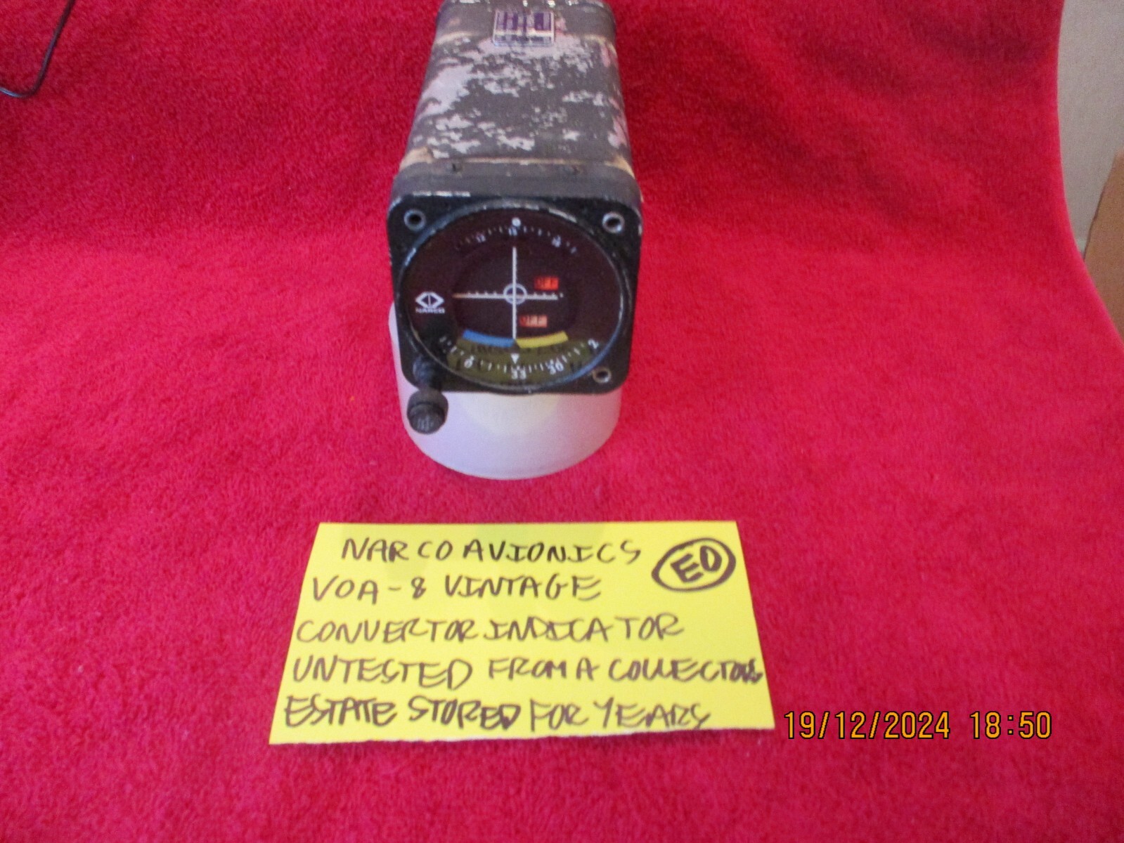NARCO VOA-8 AVIONICS CONVERTOR INDIACATOR SERIAL 17LM4 UNTESTED FREE SHIPPING