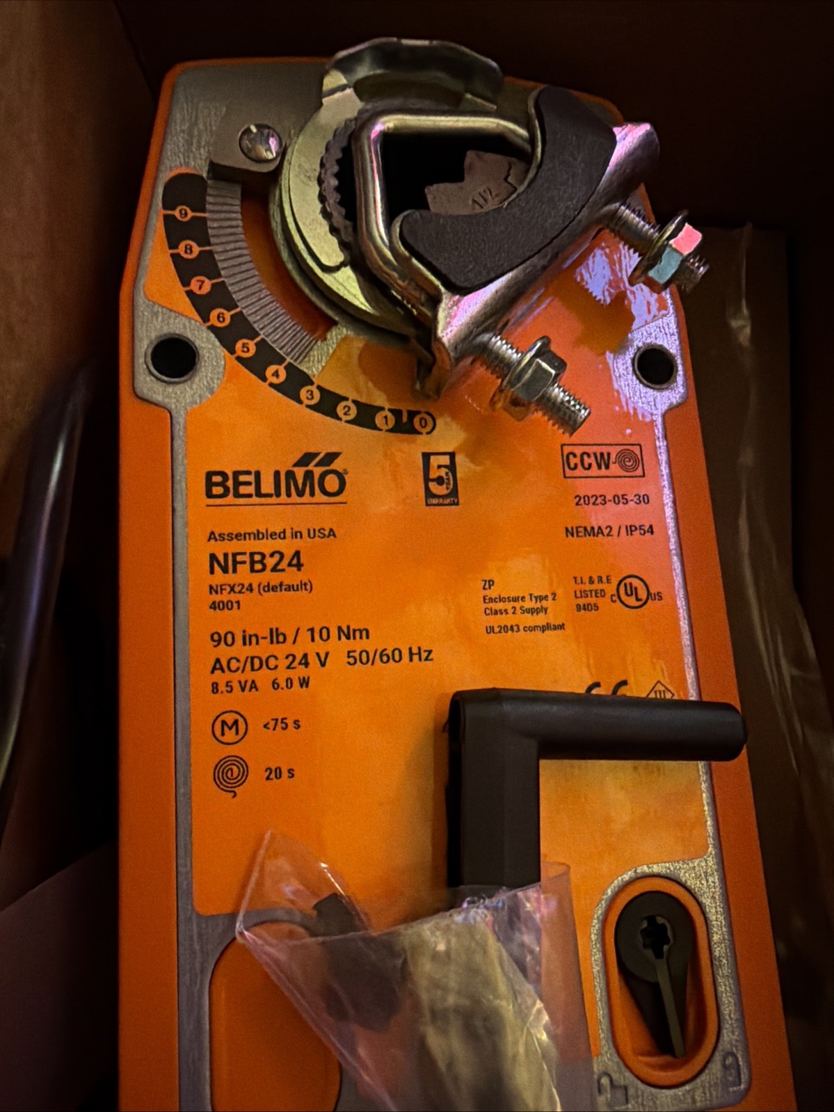Belimo NFB24 Damper Actuator 90 In- Lb / 10 Nm 24VAC/DC On/Off New in Box