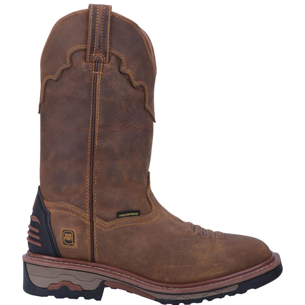 Dan Post Boots Blayde 11 Inch Waterproof Soft Toe Work  Mens Brown Work Safety S