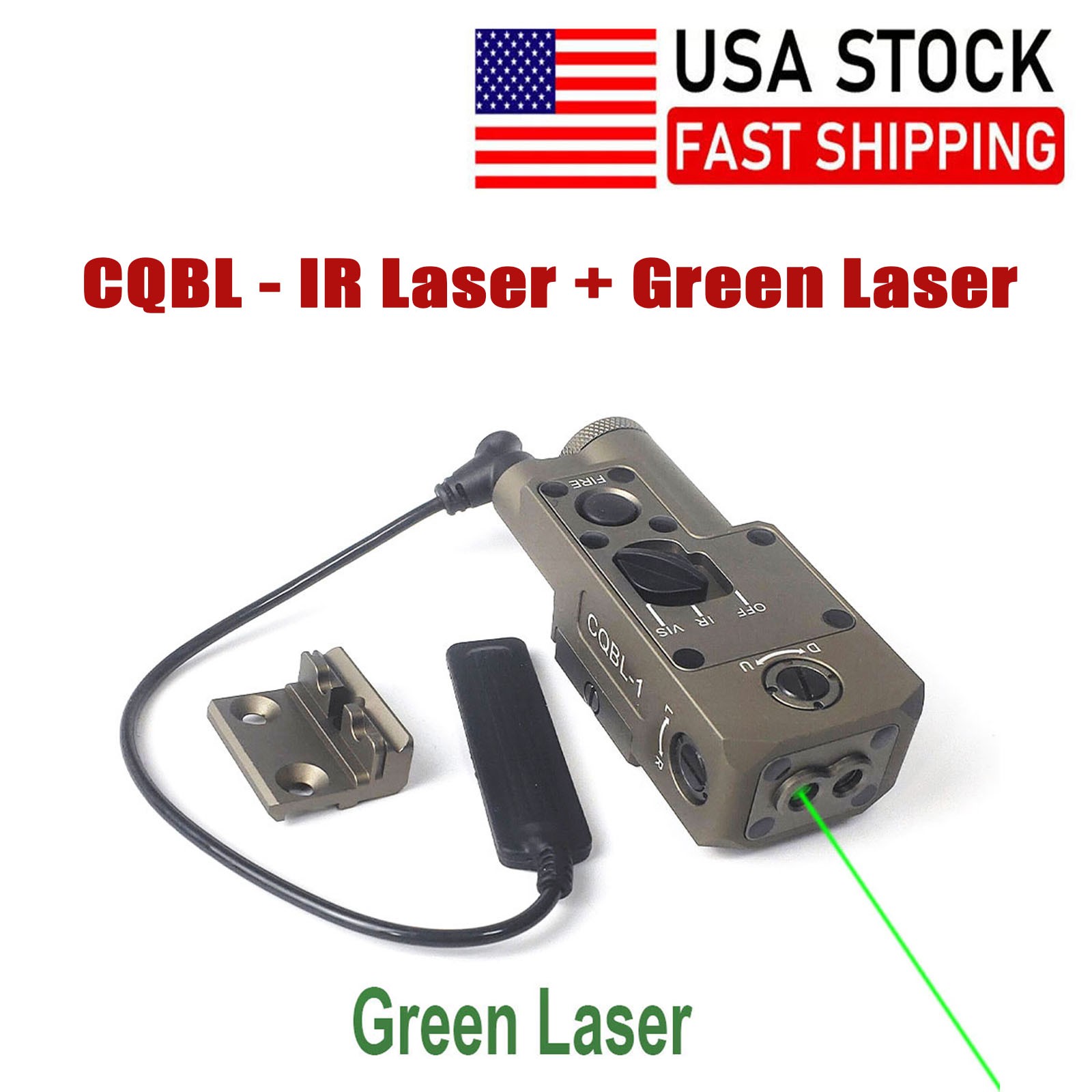 Metal Indicator Sight CQBL-1 Laser with Pressure Switch- Green Laser + IR Laser