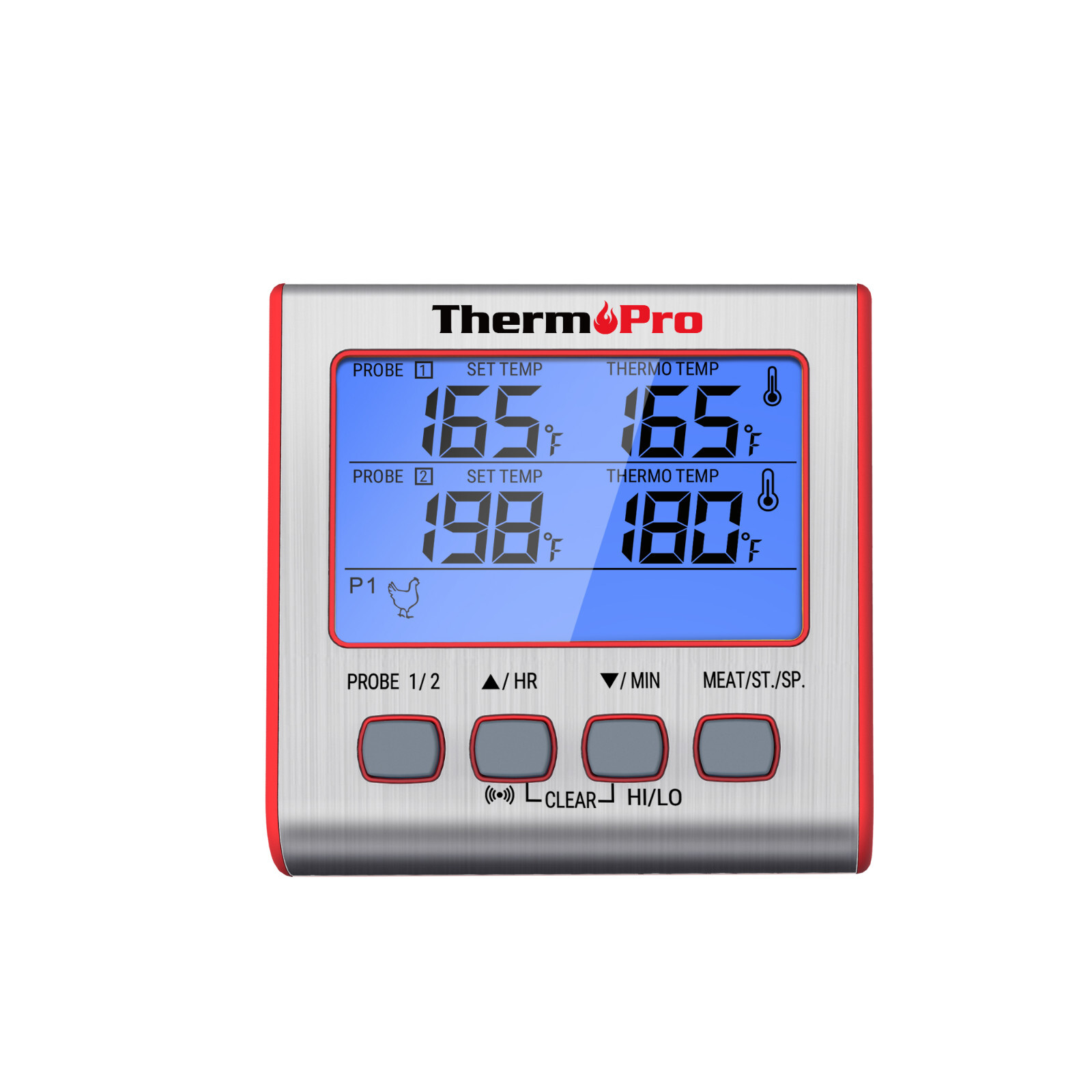 Prolong Dual 2 Probe Digital Meat Cooking Thermometer Grill BBQ Food Oven Smoker