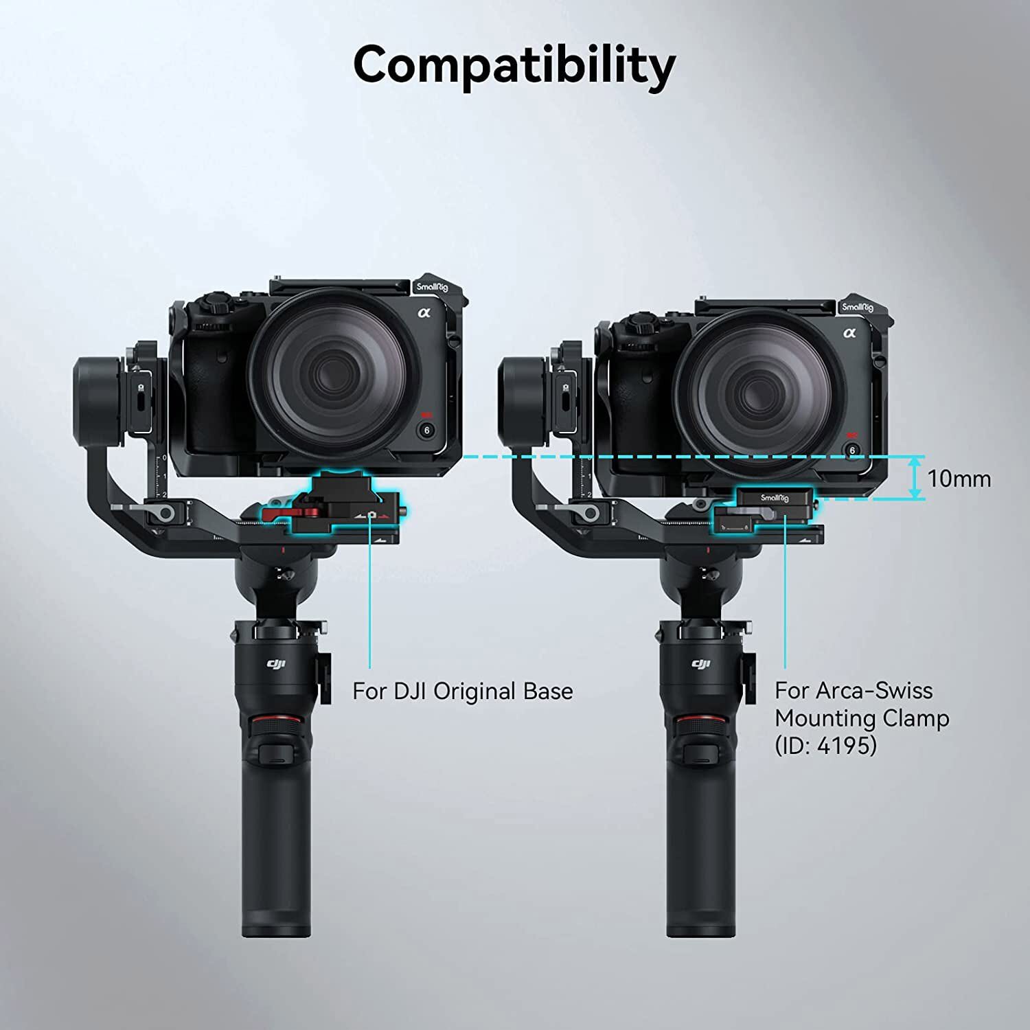 SmallRig Arca-Swiss Mount Plate for DJI RS 3 Mini for Balancing Heavy Camera