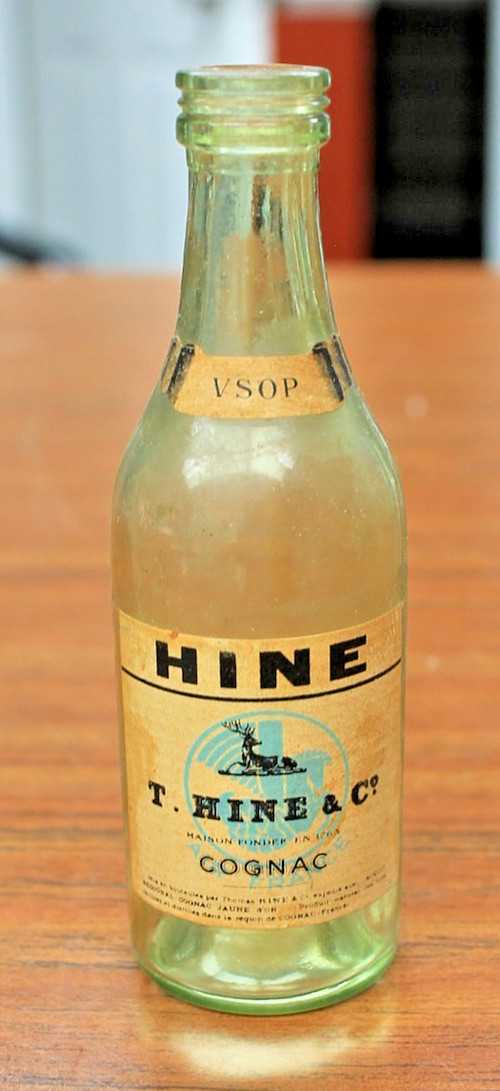 VTG 5 Star T. HINE Cognac Bottle VSOP Miniature Bottle Made in France EMPTY