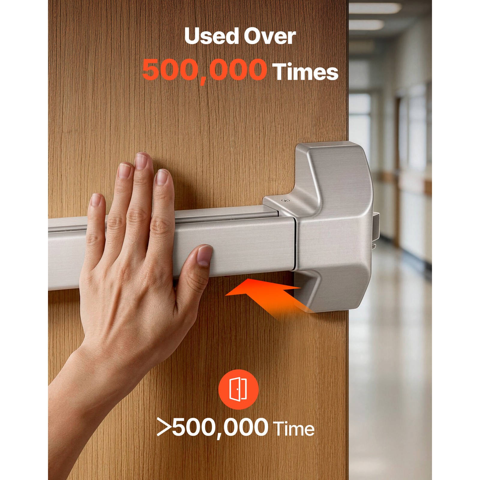 Uimoso Push Bar Exit Device with Exterior Lever for 41" Doors