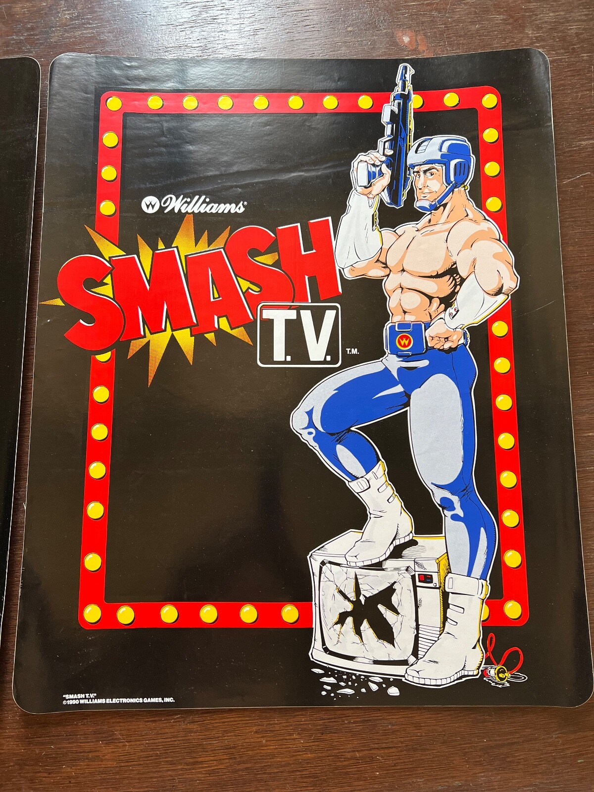 NOS Williams SMASH T.V. conversion side art set - 20" x 16"