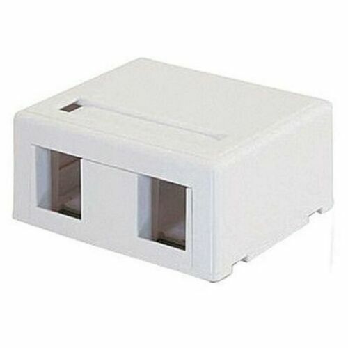 BOX of 10 New Signamax SMKL-2-WH White 2-Port Surface Mount Multimedia Boxes