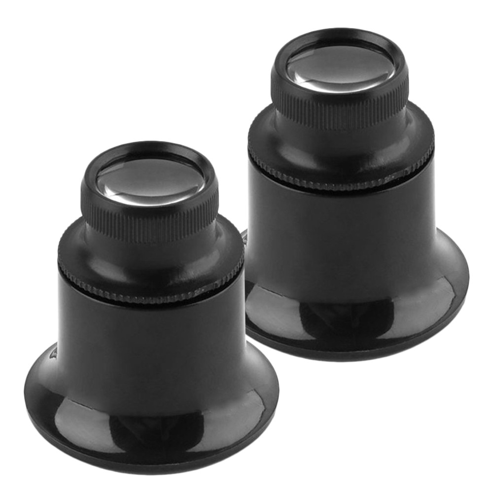 2 Pcs Jewelry Repair Magnifying Glass Jewelers' Loupe Handheld Magnifier 20x