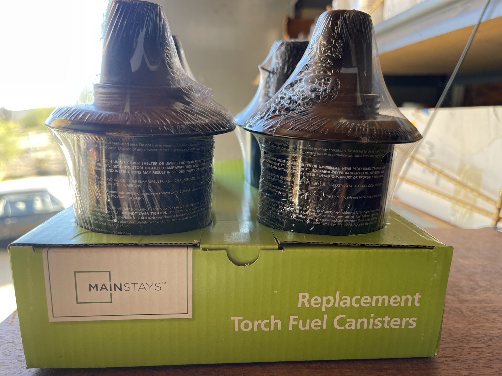 Lot of 4 Mainstays Torch Fuel Canister Replacement 12 fl oz Metal with Snuffer