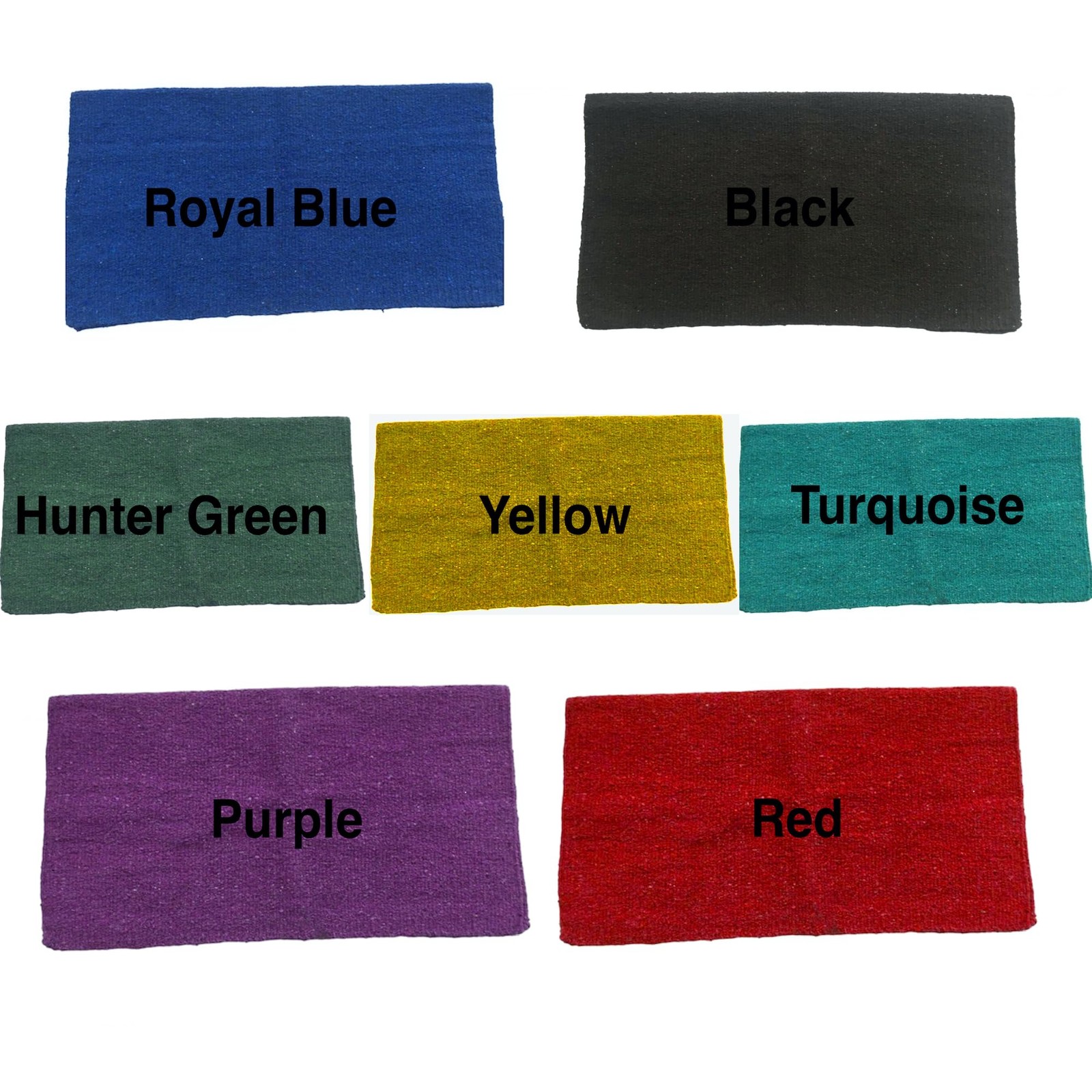 Solid Color 34"x 36" Traditional Acrylic Saddle Blanket with Hemline Edges-3....
