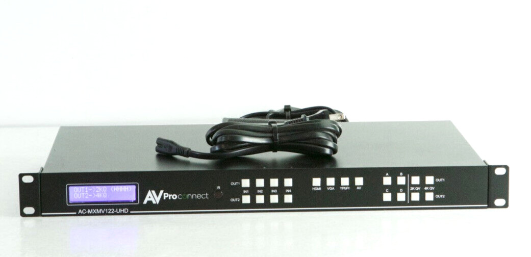 AVPro Edge AC-MXMV122-UHD Multi-format Seamless 4x2 Matrix w/ 4K Quad Split m412