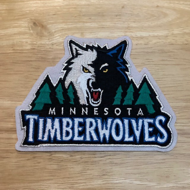 MINNESOTA TIMBERWOLVES Embroidered Sew-On/Iron-On 5" x 3.5" Retro Logo NBA Patch