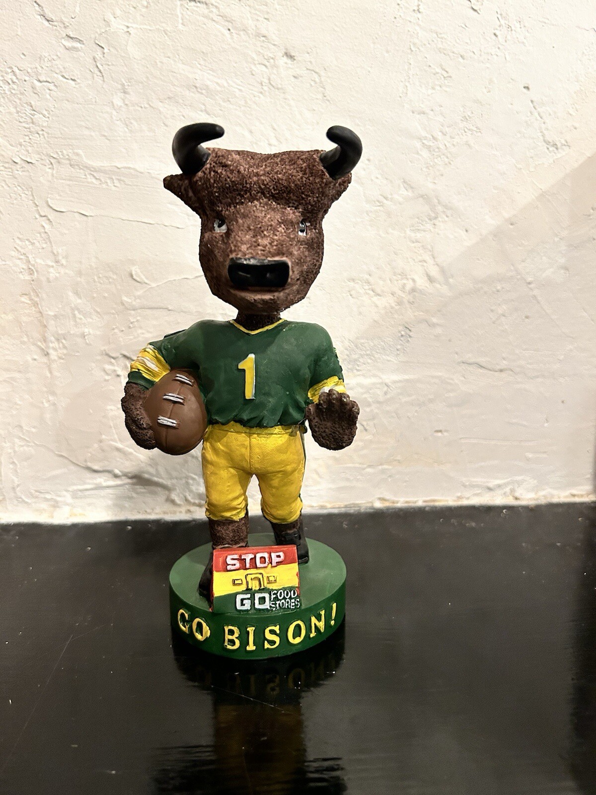 Vintage North Dakota State Mascot Go Bisons SGA Bobblehead w Original Box