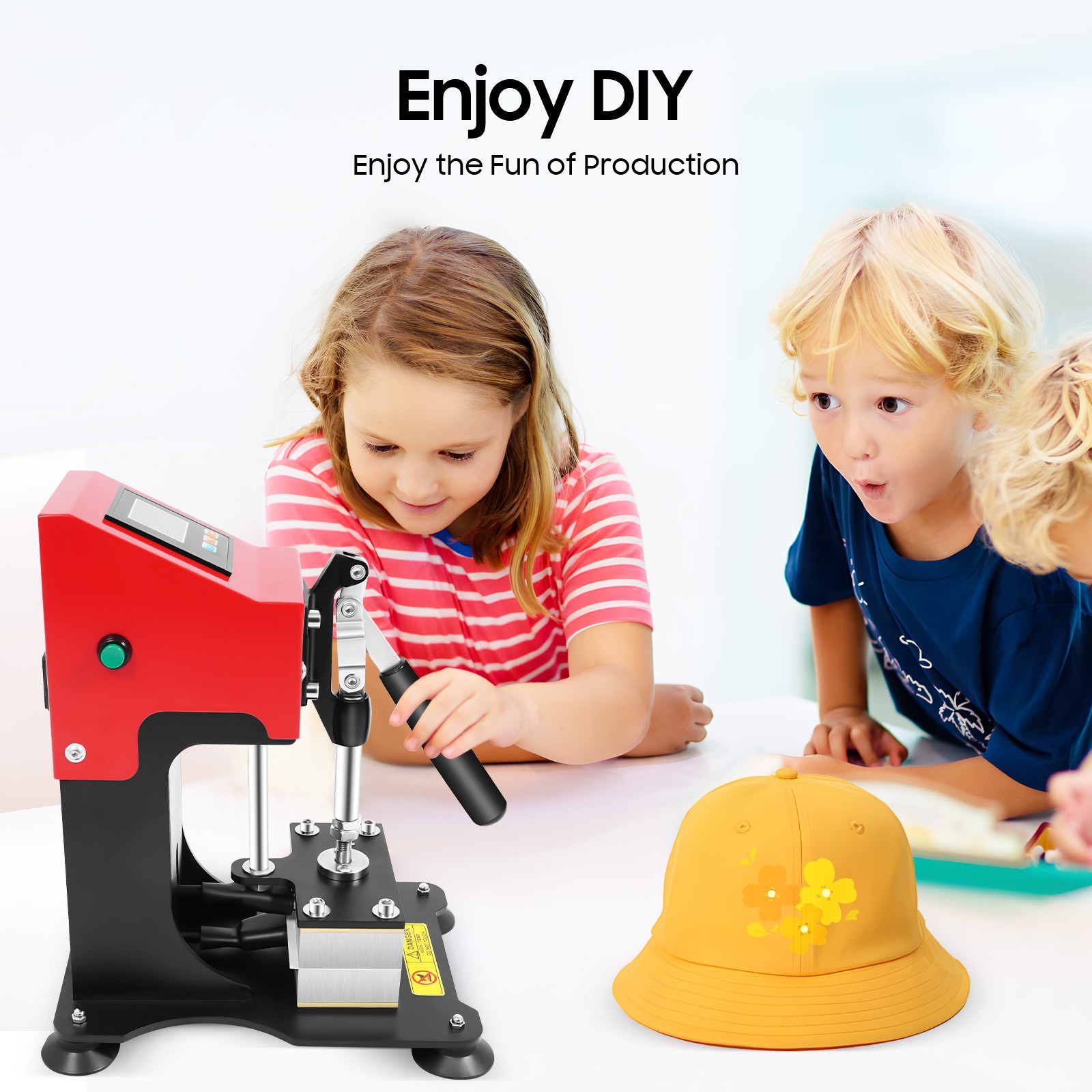 Heat Press Machine Hot Heat Press Machine 0-999s for T Shirt Hat Plate Cap 900W