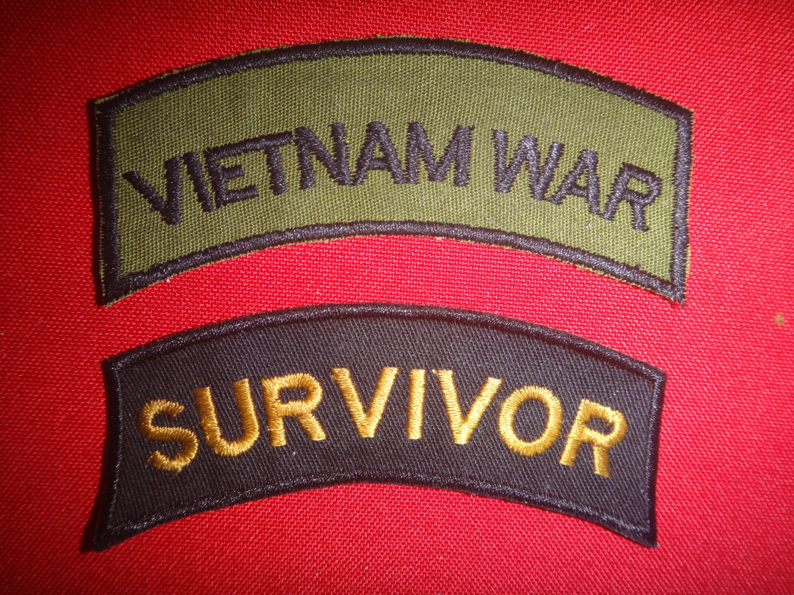 2 Vietnam War Arcs Patches: VIETNAM WAR and SURVIVOR
