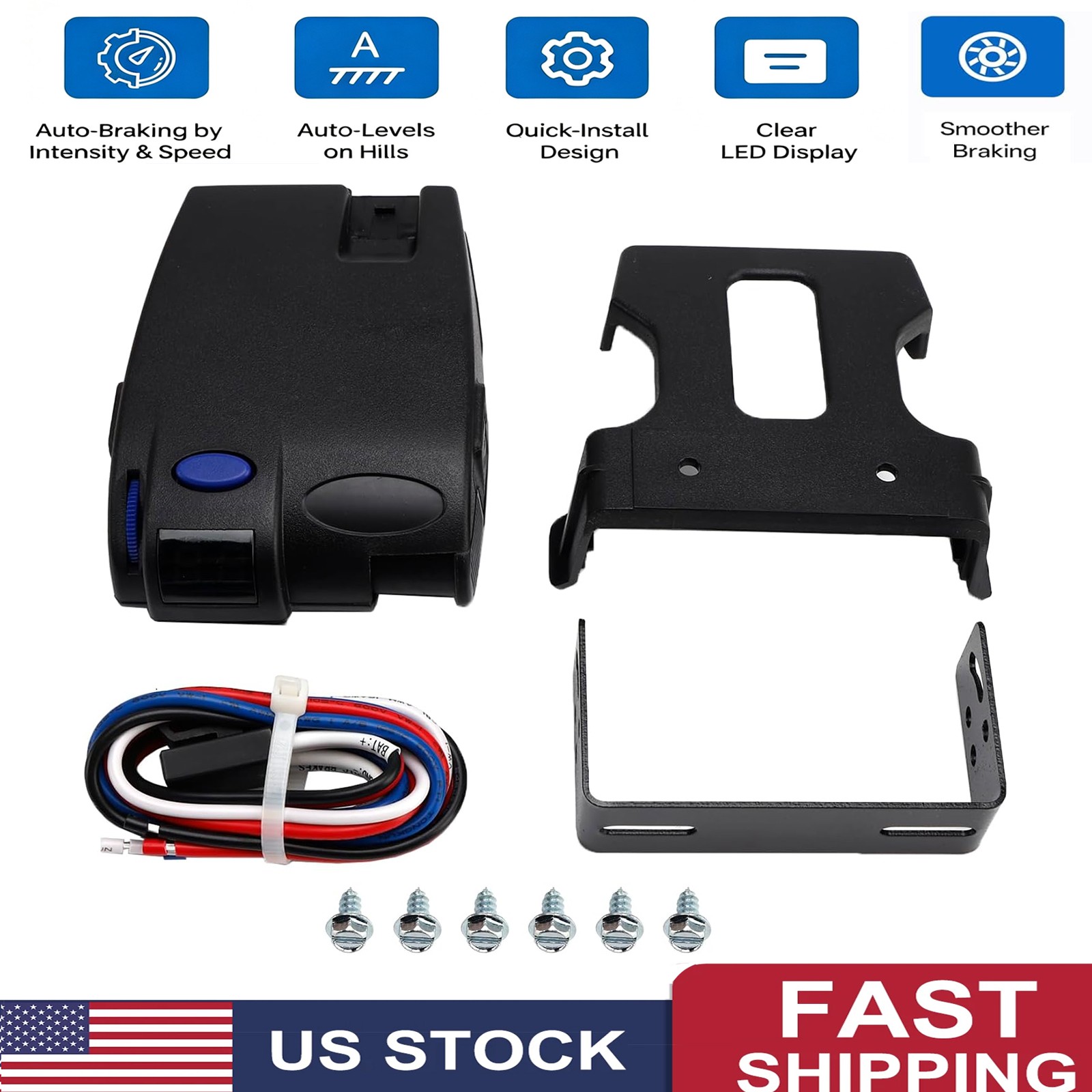 Trailer Brake Controller 90160 For 1-3 Axles Ford Chevy Dodge Jeep LED Display
