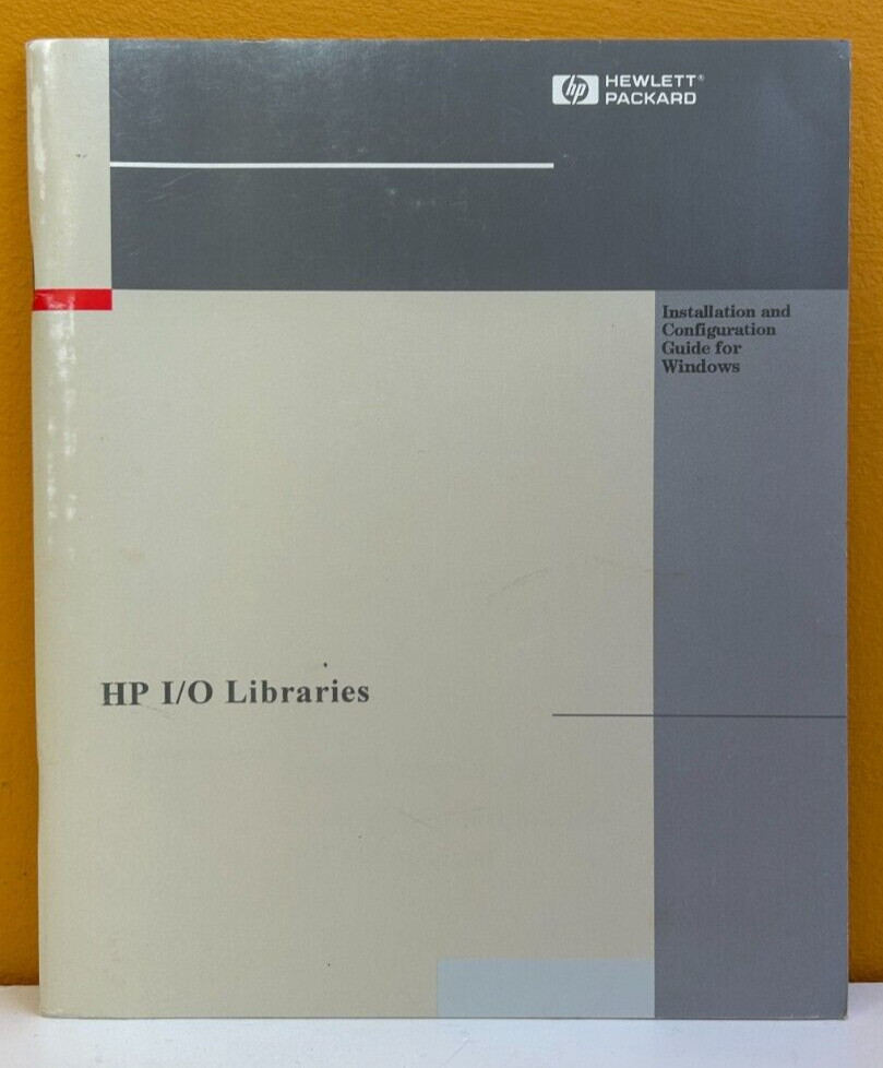 HP Agilent  E2094-90016 1996 HP I/O Libraries Installation Configuration Manual.