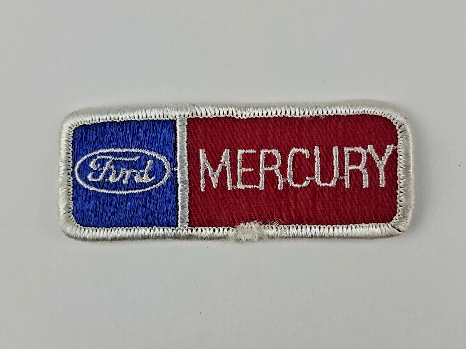 Vintage Ford Mercury Dealer Service Parts Uniform Hat Patch Blue/Burgandy