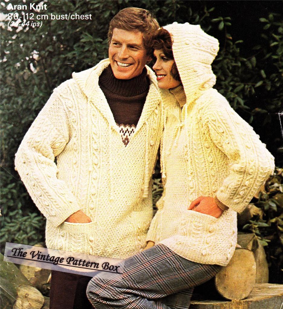 ARAN HOODIE / adult pattern 86-112cm - COPY Aran knitting pattern