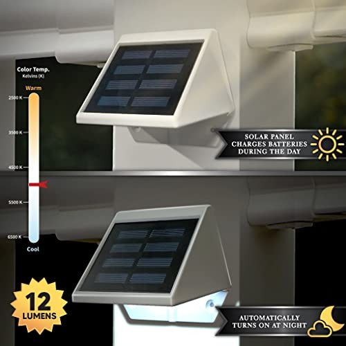 Solar Deck & Wall Lights, Model SL179, White - High Performance, 3.5 x 2.5 x 3